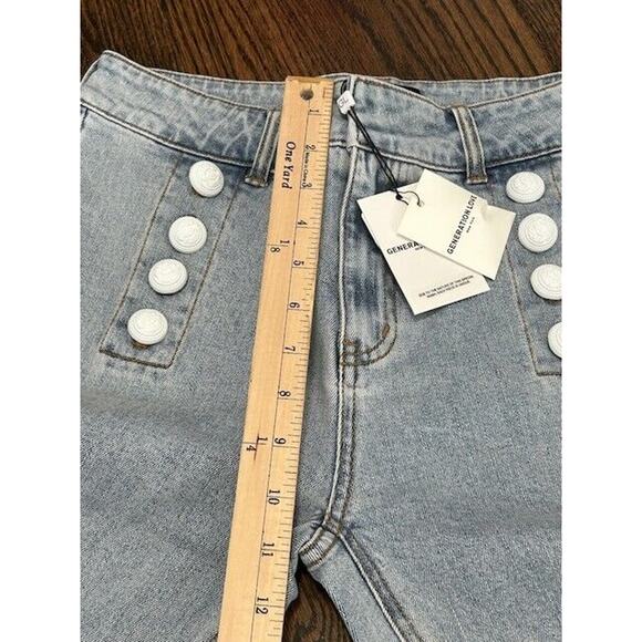Generation Love Justine Jeans Button Fray Hem Ankle Denim Blue Size 28 NEW - Picture 4 of 11